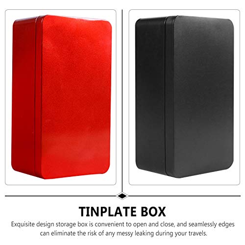 HEMOTON Caixa de lata vazia retangular de metal, 2 peças, com tampas para doces, biscoitos, café, er