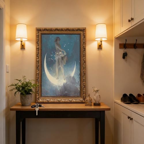 Impression sur toile étoiles d'Edwin Blashfield 1927 décoration murale cadre 50x75 cm