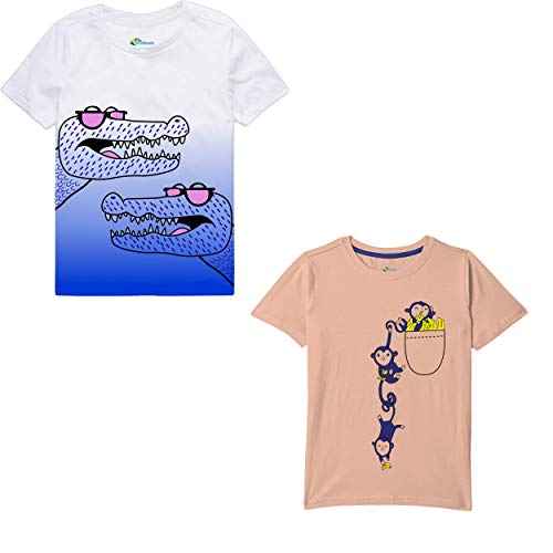 Image of Real Basics Boy's Regular Tshirt(Pack of 2)