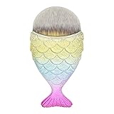 Brocha mango con forma de cola de sirena de colores, estilo único.