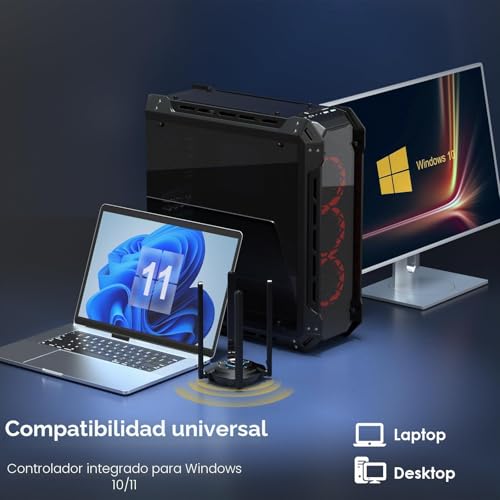 Miniatura 5 de Wavlink Adaptador Wifi 6e Potente Ax5400, Tarjeta De Red Inalámbrica Con 2,4 5 6ghz, Controlador Integrado, 4 Antenas De 5dbi, Windows 11 10