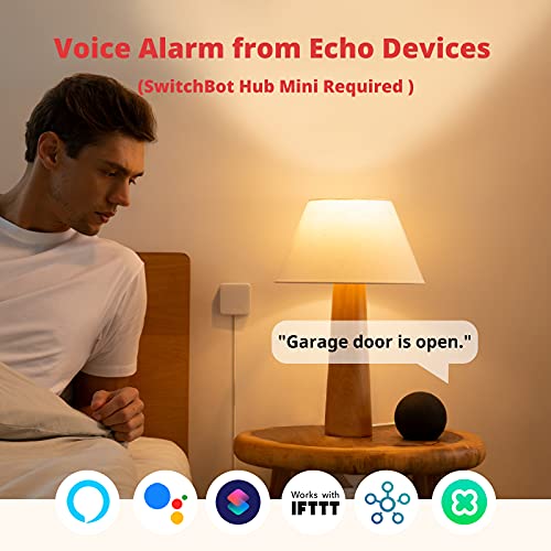 SwitchBot Door Alarm Contact Sensor - Smart Home Security Wireless Window Alarm and Door Sensor, Add SwitchBot Hub Mini Compatible with Alexa