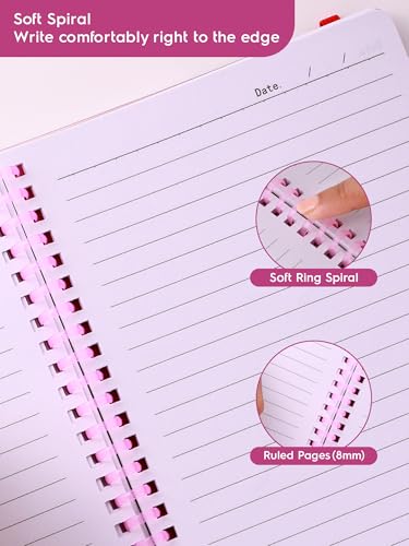 Image of DOODLE A5 Soft Spiral Notebook With Elastic Band Closure & Pen Holder | 160 Ruled Paper | Beautifully Printed PP Cover | Perfect for School, College & Office Use - Radiant Joy