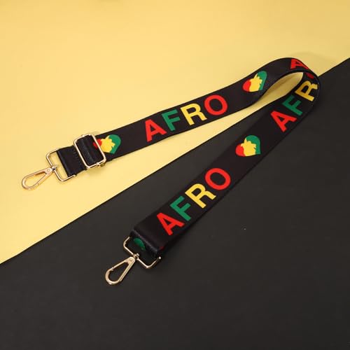 Image of African Purse Strap Replacement Africa Map Fist Juneteenth Crossbody Shoulder Bag Straps African Outfits Gifts