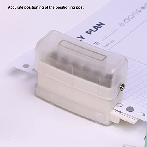 Image of 6 Hole Paper Puncher, Paper Punch Puncher Small Portable Manual Operation 7mm Punching Depth Convenient Practical Cute Style for Home (Transparent)