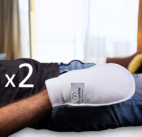 OrtoPrime Pack 2 Manoplas Antiescaras - Manoplas Anti-Arañazos Evita Lesiones - PROTECCIÓN Manos y Muñecas - Manoplas Escaras ACOLCHADA - Guantes ANTIESCARAS Confort y Descanso
