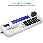 BONAI 16+2 Bay AA AAA 9V Battery Charger for NiMH Rechargeable Battery (Updated, High Speed Charging) with Smart LCD…