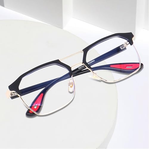 Image of Classic Style Men Demo ARC Glass Blue Light Blocking Retro Square Eyeglasses Computer Gaming Acetate Eyewear Frames Anti Glare Unisex medium