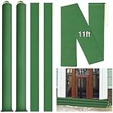 Threan 2 Pcs Long Canvas Sandbags for Flooding Sand Tube Bags Flood Protection Thickened Reusable Rain Wind Flood Barrier with Elastic Band Water Barrier Tube for Door Rain Control, Green (11ft)