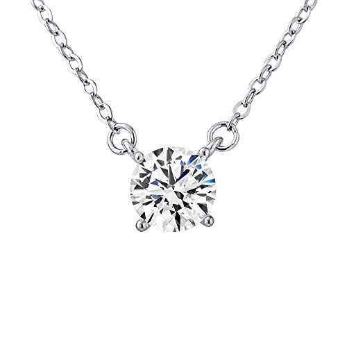 Essens - Collier SOLITAIRE - Joaillerie Prestige - Oxydes de Zirconium et Argent Massif 925 Millièmes - Bijou femme