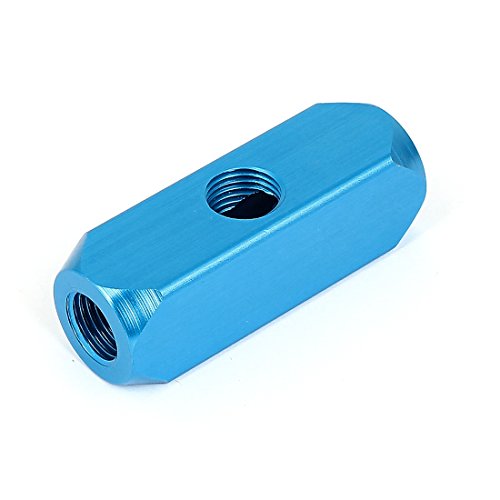 Sourcingmap Air Compressor 1/4BSP 2 Ways Hose Tube Inline Manifold Block Splitter, Blue - Image 4