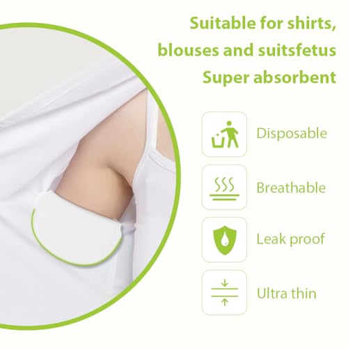 LOPHE 80Pcs Armpit Sweat Pads, Sweat Patches for Underarms Women and Men Underarm Sweat Pads Invisible - Image 2