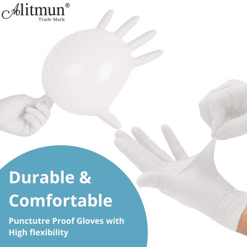 ALITMUN ProCare Latex Examination Hand Gloves, Pack of 100, Large Size, Medical Disposable Gloves Non-Sterile and Less Powdered, White, Surgical Gloves (Image - 7)