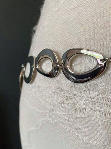 WDIRARA Women's Metal Waist Chain Belt Body Chain Adjustable Belts for Jeans Dress3