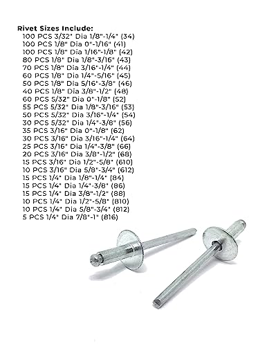 Boltsandnuts ASSORTMENT KIT #344 Dome Head Blind Pop Rivets Alum/Alum Mandrel Zinc Clear Assortment thumb #3