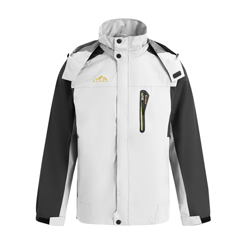 Spmor Men's Outdoor Sports Hooded Windproof Jacket Waterproof Rain Coat