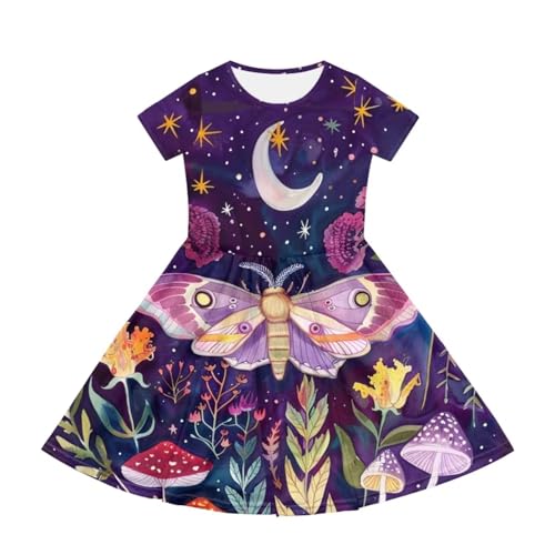 Little Kid Dresses Girls Short Sleeve Dress Playwear Dresses 2-14T
