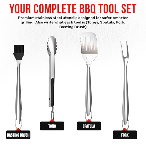 Kit parrillero 4 piezas acero inoxidable Grillbot miniatura 5