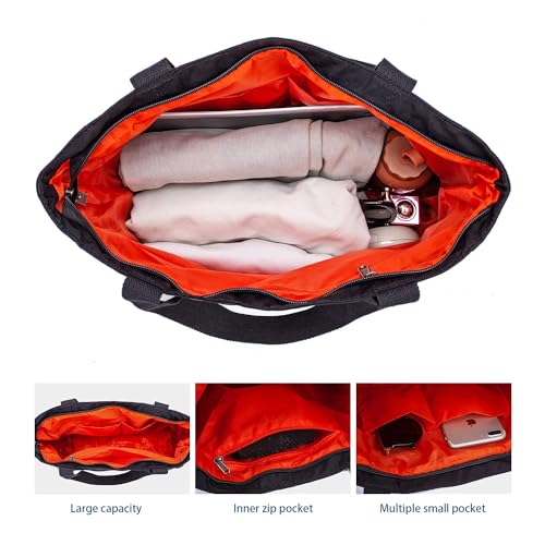 Image of ETidy Large Capacity Foldable Tote Bag With Zipper | Water-resistant, Lightweight, Sandproof, Beach Bag, Gym Bag, Travel Shopping Bag