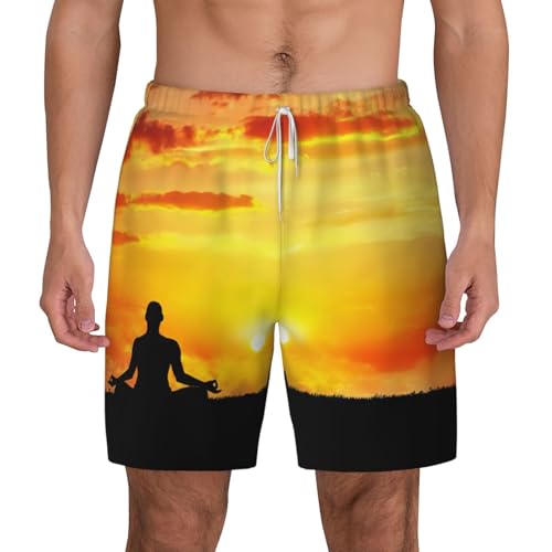 Short de bain homme imprimé yoga surf été respirant