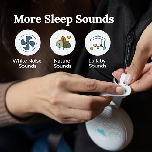 Image of Yogasleep Hushh+ Portable White Noise Machine for Baby, 20 Soothing Natural Sounds, Wireless Charging & Speaker, Compact Size, Noise Canceling for Better Sleep, Privacy & Nursery Must Have