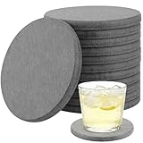 ZEONHAK Diatomaceous Earth Coaster Set of 12, Instant Dry Diatomite Drink Coasters, Round Absorbent Coaster, for Kitchen Drinks Plants Fast Water Absorption, W10 x D10 x H0.8 cm, Cloud Gray