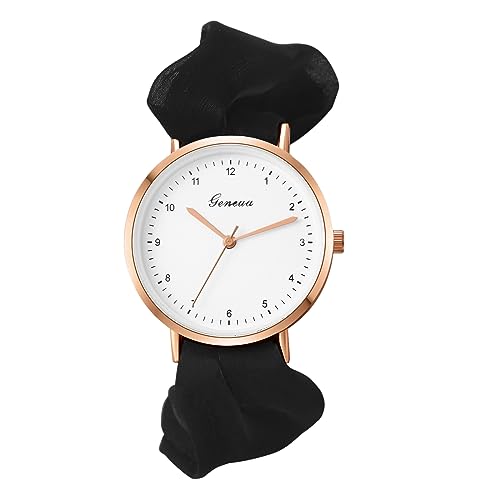 JewelryWe Montre Femme Fantaisie Élastique en Gaze, Quartz Analogique Simple 1 ATM Étanche,...