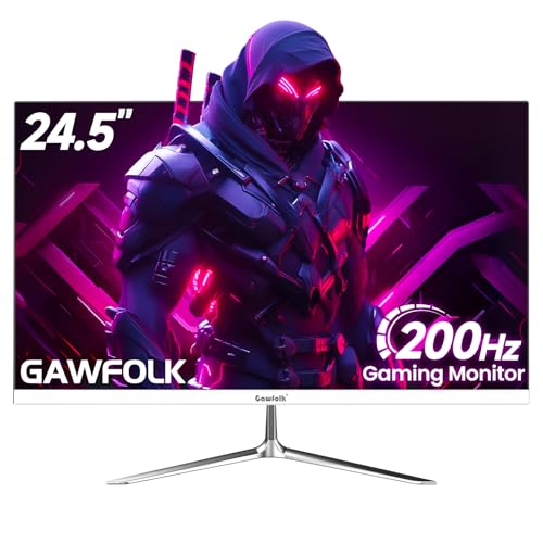 Gawfolk 24 Inch Gaming Monitor, 200hz Computer Monitor, FHD 1080P PC Monitors, 24.5" Frameless Monitors VA,sRGB 100%, DisplayPort, HDMI,Eye Care, Wall-Mounted 75 * 75mm Compatible - Image 3