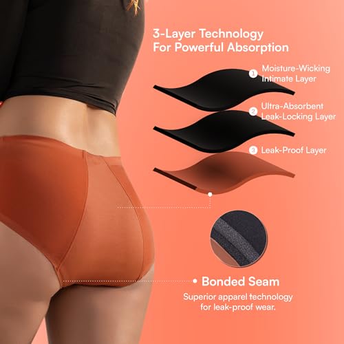Image of Mahina Cotton Period Underwear - Black | High-Rise | Leak-Proof 12Hr | Reusable 100 Washes | No Pads Needed | Lab Tested | Women & Girls