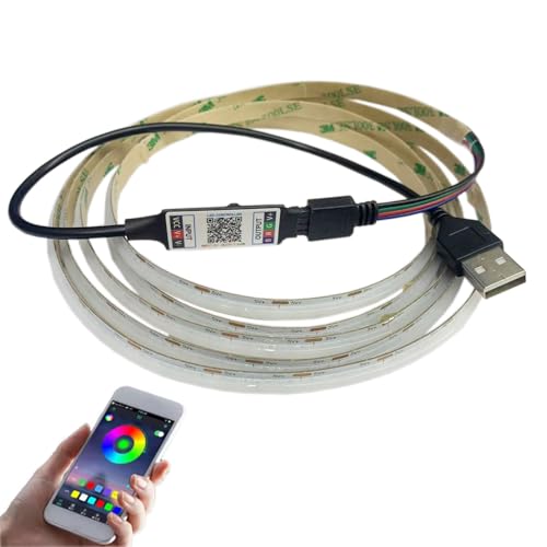 Tira LED RGB COB USB 5V 1 Metro con Control Bluetooth miniatura 1