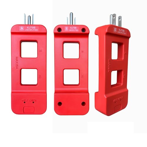 Image of KJ79B AC Line Splitter, Line Splitter for Clamp Meter, 10x Measurement, 15A Max Current, for US Outlets(red) (KJ79B red 2pcs)