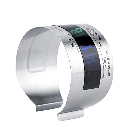 Wein Thermometer, Edelstahl Wein LCD Thermometer Flasche Bier Rotweine Armband Temperatursensor