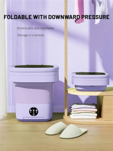Portable Washing Machine, Mini Washer,16L Upgraded Large Capacity Foldable Washer.Deep Cleaning of Underwear, Baby Clothes and Other Small Clothes.Suitable for Apartments, Dormitories, Hotels.(Purple)