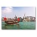 Produktbild Premium Textil-Leinwand 90 x 60 cm Quer-Format Dschunke im Victoria Harbour von Hongkong | Wandbild, HD-Bild auf Keilrahmen, Fertigbild auf hochwertigem Vlies, Leinwanddruck von Peter Lachenmayr