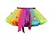 NEXLOMOS Girls Colorful Rainbow Layered Ribbon Tiered Ballet Tutu Skirt (Wafer Rainbow,Small/1-3 Years)