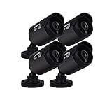 Night Owl Security, 4 Pack of 720p HD Wired Security Add-on Bullet Cameras (Black)