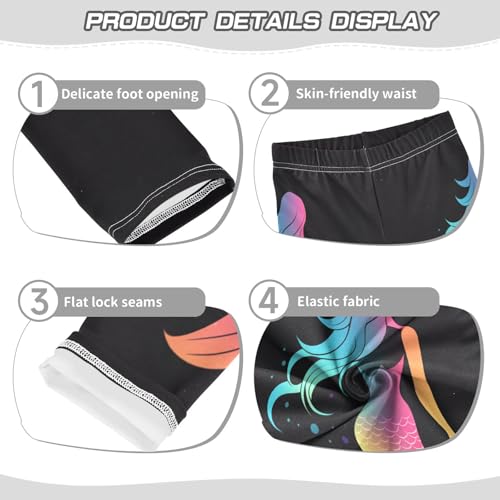 Mermaid Tail Colorful Gradient Girls Casual Leggings for Kids Printed Long Pant Bottoms Stretch and Soft3