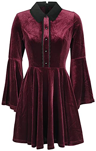 Hell Bunny Prudence Dress Frauen Kurzes Kleid Bordeaux S Cover