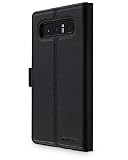 WIIUKA Etui z prawdziwej skóry TRAVEL Samsung Galaxy Note 8 Premium Wallet Slim Black Design Cover z uchwytem na karty i funkcją stojaka