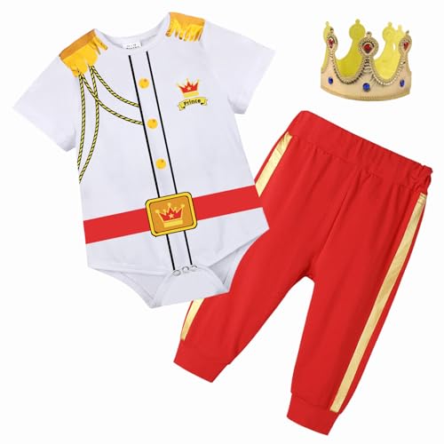 Xuomuen Baby Boys Prince Charming Costume Medieval Royal Prince Dress up for Infant Boys Halloween Cosplay 12-18months