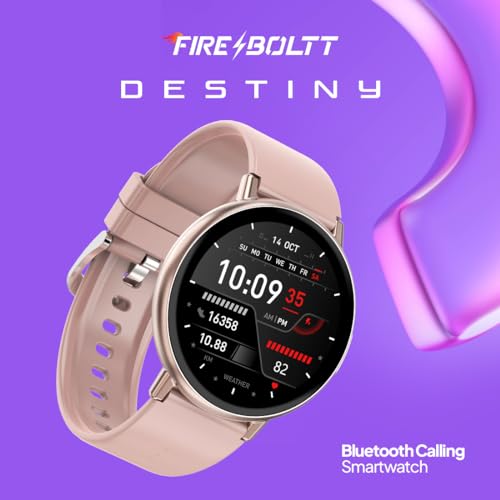 Image of Fire-Boltt Destiny Smartwatch- 1.39 inch Display, Silicon Straps, Bluetooth Calling, 123 Sports Modes, Voice Assistant, Health site, IP67 (Pink)