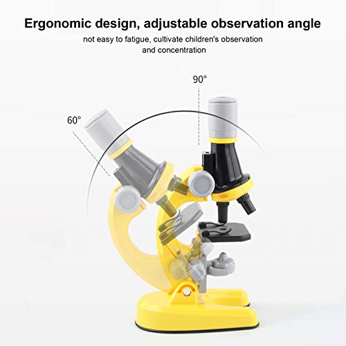 Kit de brinquedos de microscópio ajustável de alta definição 100/400/1200 vezes com LEDs de preenchi
