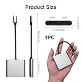 USB C to Dual HDMI Adapter 4K@60Hz Type C to HDMI Adapter Dual Monitor Support HDMI Splitter Extended Display for Thunderbolt 3, USB C 3.1/3.0 Laptop/HP/Dell/Surface/Lenovo/Thinkpad/MacBook - Image 2
