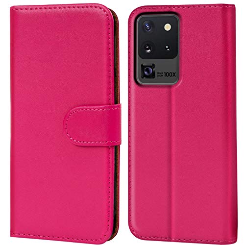 Verco Custodia Per Galaxy S20 Ultra, Case Per Samsung Galaxy S20 Ultra Cover Pu Pelle Portafoglio Protettiva (6.9 Inch), Rosa