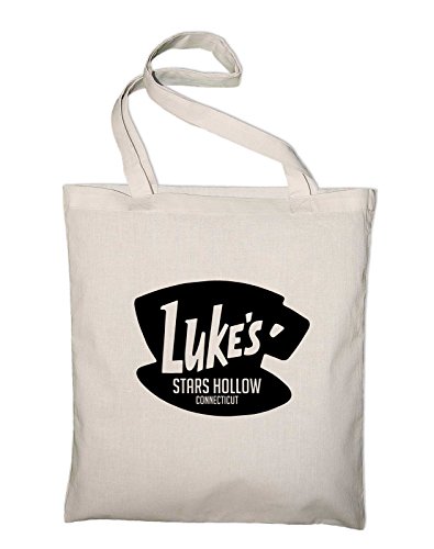 STYLETEX23 Luke's Stars Hollow Diner Cafe Logo Fan Jutebeutel Baumwolltasche, natur