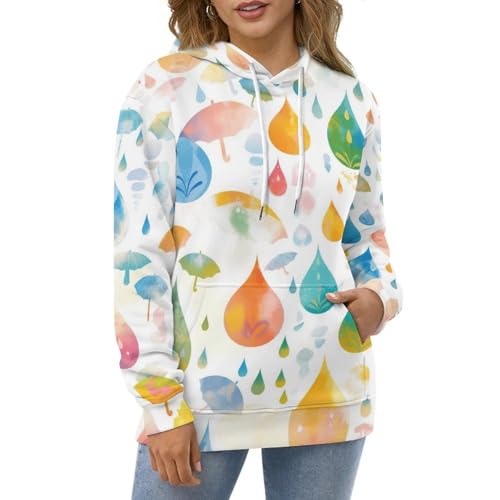 Sweatshirt Pullover Gouttes d'eau imprimé artistique unique en taille S - 2