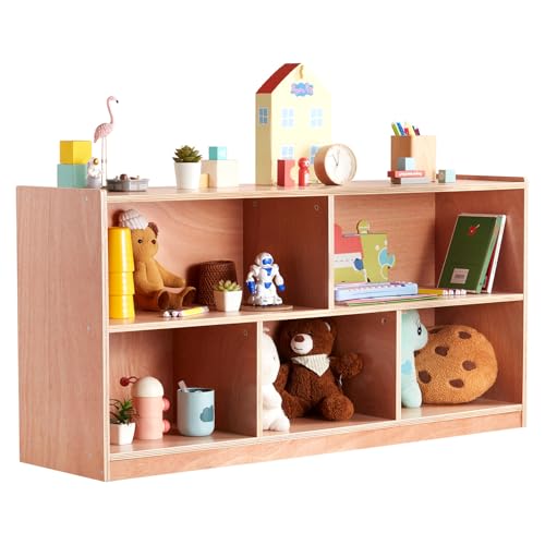 VEVOR Cubby Mobile Tray Storage Cabinet, 5-Compartment Cubby Storage Shelf, Cubby Storage Cabinet 2-Shelf, Classroom Cubbies, Classroom Furniture for Home, Daycare and Preschool, Natural by VEVOR - Used condition - CA$63.99