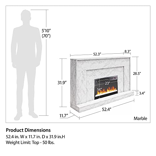 Cosmoliving By Cosmopolitan Liberty Mantel Fireplace, White Marble #TOP7