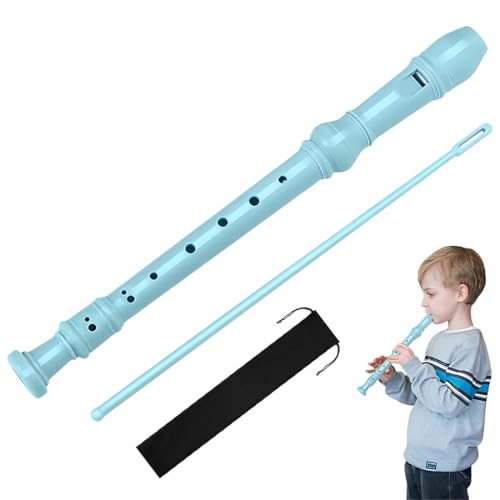 Soprano Flauta Dulce Para Niños Principiantes,Flautas Dulces Soprano 8 Agujeros, Flauta escolar con bolsa, varilla de limpieza y tabla de digitación - Soprano