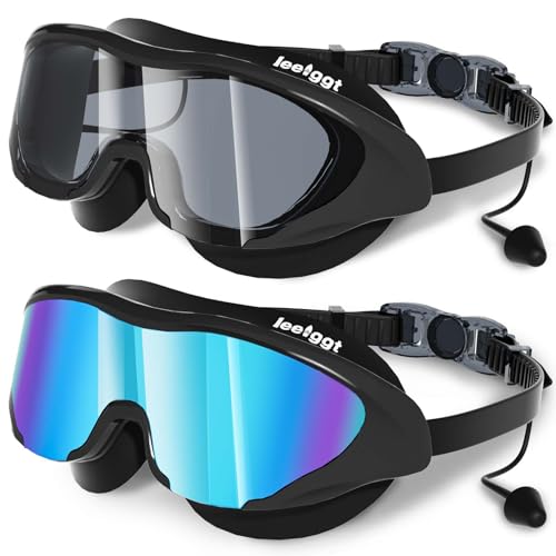 LEEIGGT Swim Goggles for Kids 8-14, Youth Beginner Swimming Goggles Anti Fog UV Protection, Leakproof Wide View